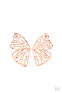 Butterfly Frills - Copper Post Earrings