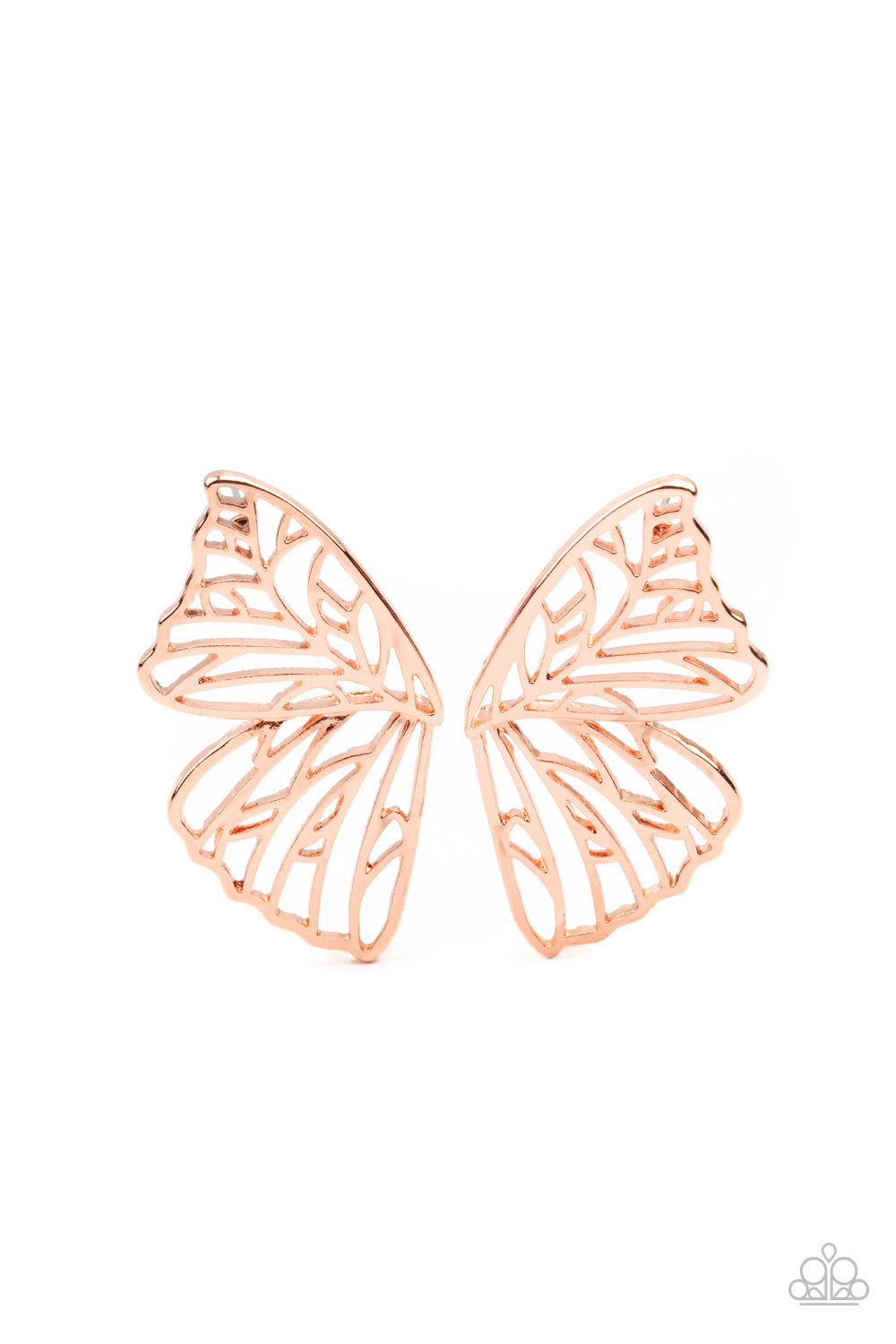Butterfly Frills - Copper Post Earrings