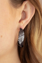 Load image into Gallery viewer, Curves In All The Right Places - Black Gunmetal Hoop Earrings