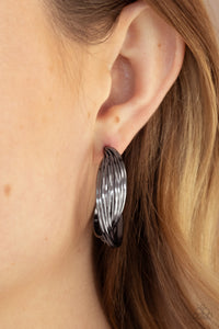 Curves In All The Right Places - Black Gunmetal Hoop Earrings