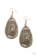 Load image into Gallery viewer, Rural Ripples - Brass Earrings