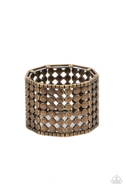 Cool and CONNECTED - Brass Stretchy Bracelet