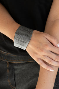 Hot Wired Wonder - Black Gunmetal Cuff Bracelet