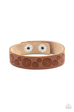 Follow The Wildflowers - Brown Snap Bracelet