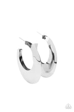 Load image into Gallery viewer, Going OVAL-board - Silver Hoop Earrings