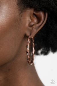 Dont Get It Twisted - Copper Hoop Earrings