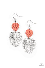 Load image into Gallery viewer, Palm Tree Cabana - Orange Earrings