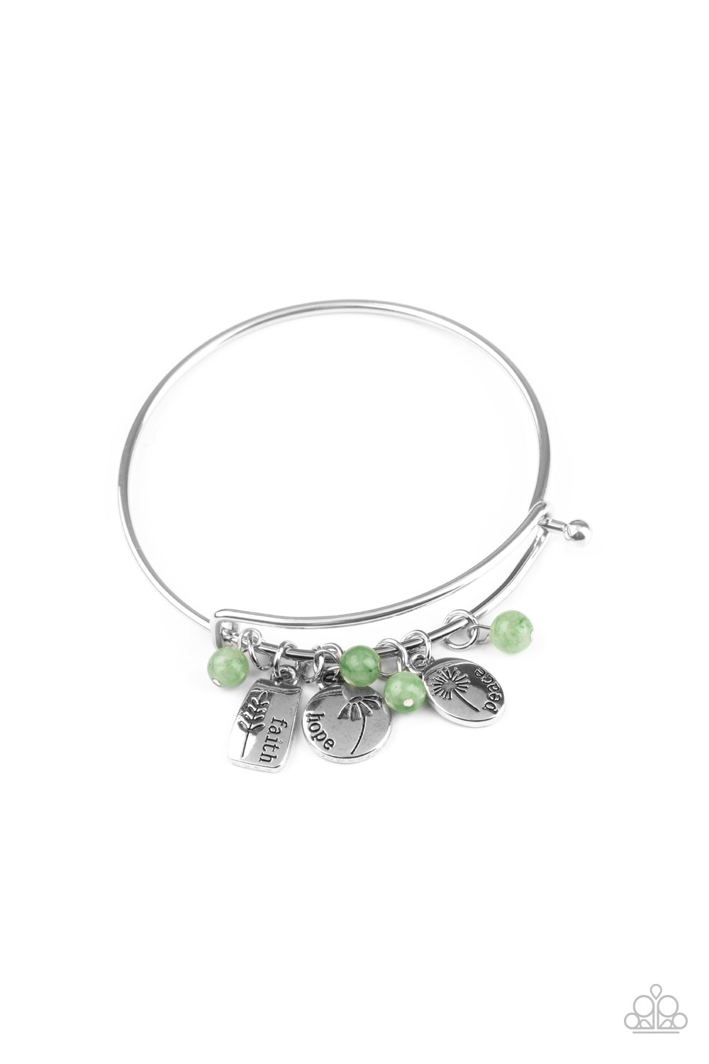 GROWING Strong - Green Hinged Bracelet