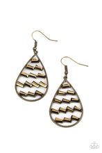 Load image into Gallery viewer, Glitzy Grit - Brass Earrings