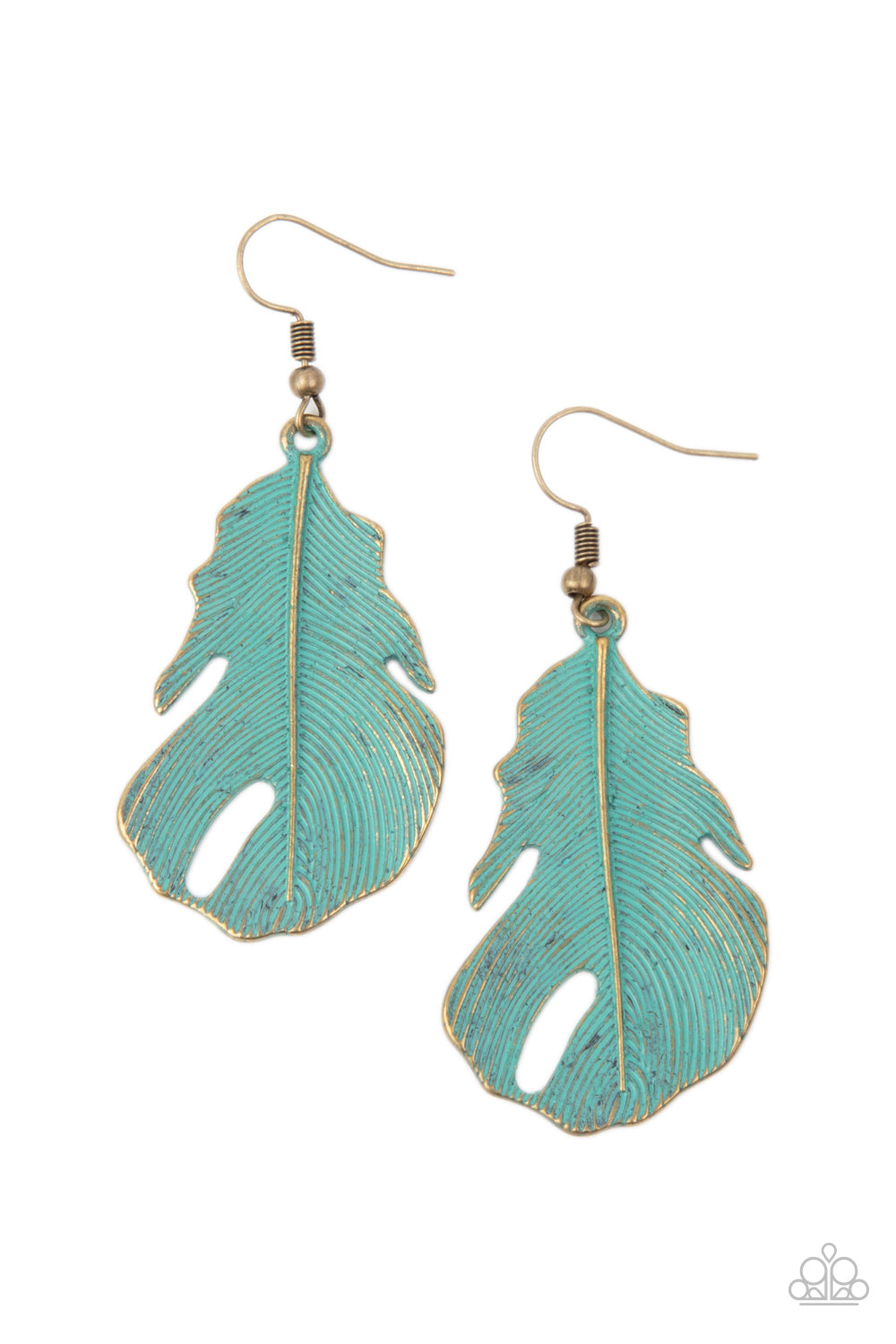 Heads QUILL Roll - Brass Earrings