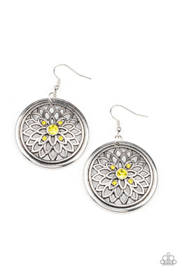 Mega Medallions - Yellow Earrings