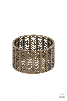 Ornate Orchards - Brass Stretchy Bracelet