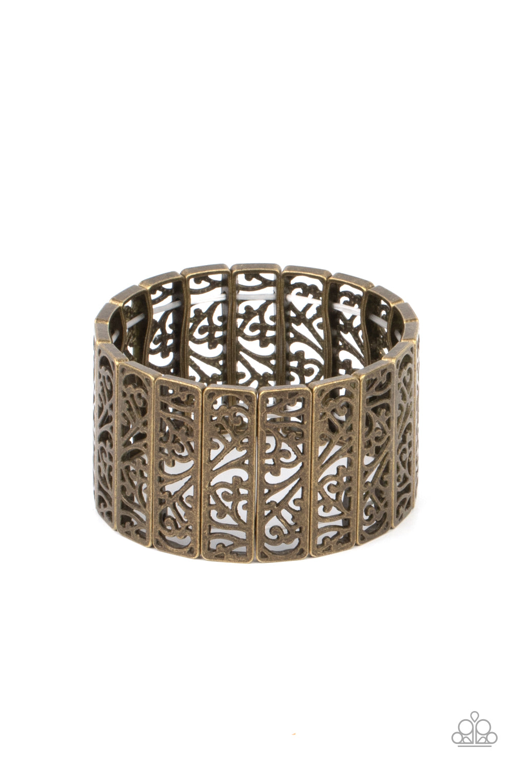 Ornate Orchards - Brass Stretchy Bracelet
