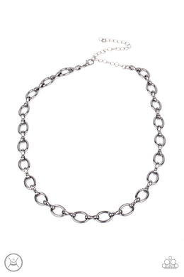 Craveable Couture - Black Gunmetal Choker Necklace