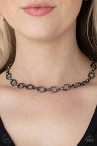 Craveable Couture - Black Gunmetal Choker Necklace