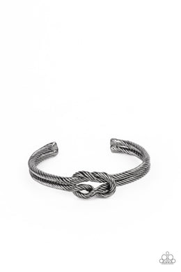 Nautical Grunge - Black Gunmetal Cuff Bracelet