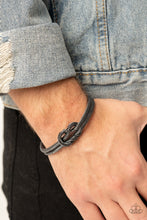 Load image into Gallery viewer, Nautical Grunge - Black Gunmetal Cuff Bracelet