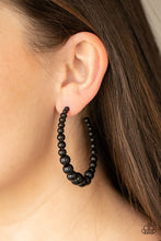 Load image into Gallery viewer, Glamour Graduate - Black Hoop Earrings