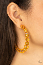 Load image into Gallery viewer, In The Clear - Orange Hoop Earrings