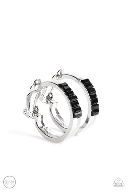Ready, Steady, GLOW - Black Clip-On Hoop Earrings