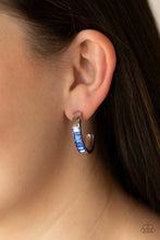 Load image into Gallery viewer, Bursting With Brilliance - Blue Hoop Earrings