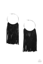 Load image into Gallery viewer, Flauntable Fringe - Black Hoop Earrings