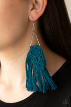Load image into Gallery viewer, Modern Day Macramé - Blue Earrings