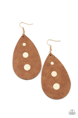 Rustic Torrent - Gold Earrings