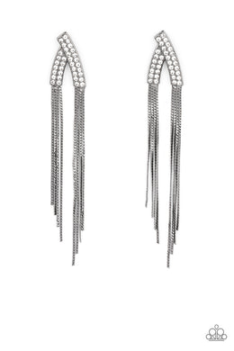 It Takes Two To TASSEL - Black Gunmetal Post Earrings