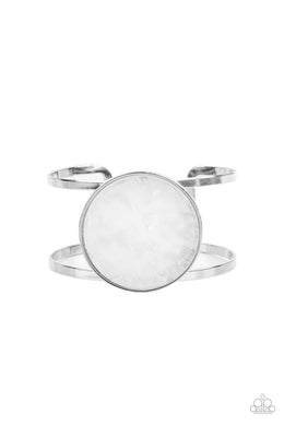 Colorful Cosmos - White Cuff Bracelet