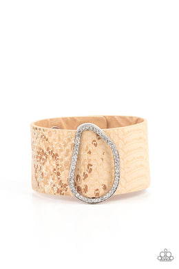 HISS-tory In The Making - Brown Snap Bracelet