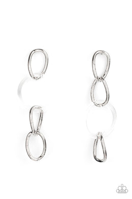 Talk In Circles - White Post Earrings
