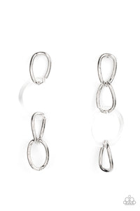 Talk In Circles - White Post Earrings