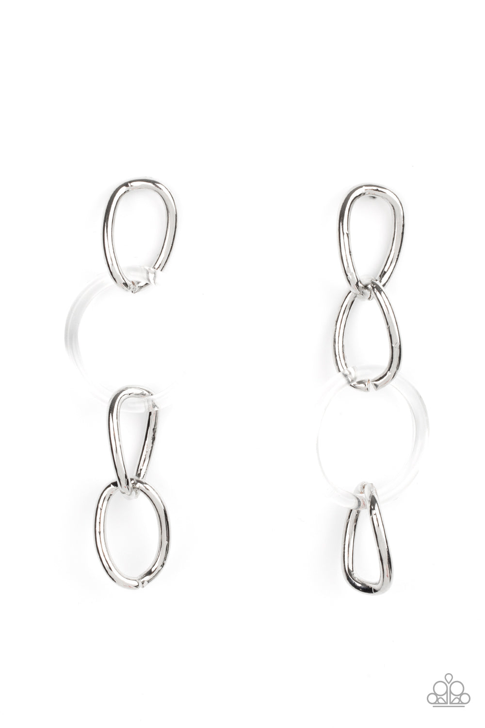 Talk In Circles - White Post Earrings