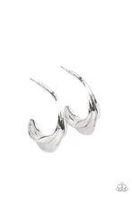 Load image into Gallery viewer, Modern Meltdown - Silver Hoop Earrings