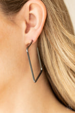 Load image into Gallery viewer, Material Girl Magic - Black Gunmetal Hoop Earrings