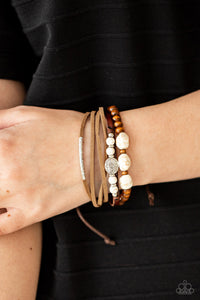 Act Natural - White Sliding Knot Bracelet