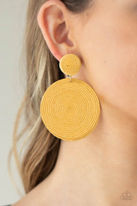 Circulate The Room - Yellow Post Earrings