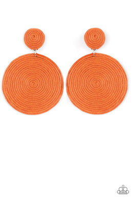 Circulate The Room - Orange Earrings