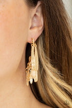 Load image into Gallery viewer, Pursuing The Plumes - Gold Post Earrings