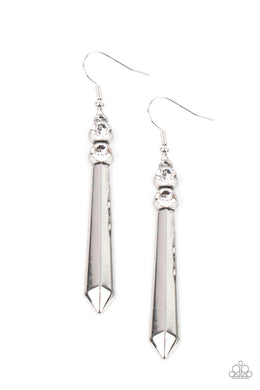 Sparkle Stream - White Earrings