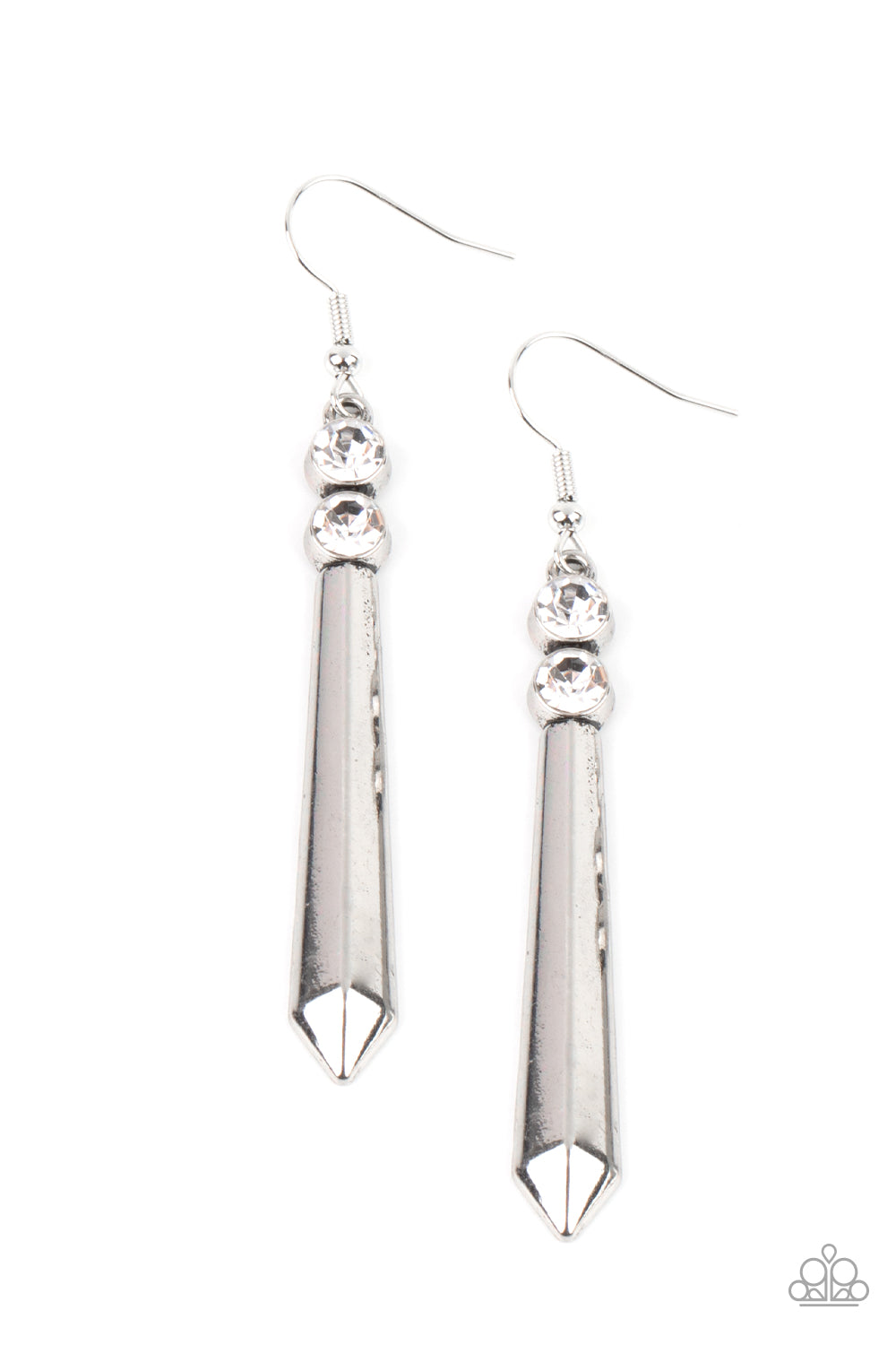 Sparkle Stream - White Earrings