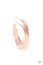 Load image into Gallery viewer, Industrial Illusion - Rose Gold Hoop Earrings