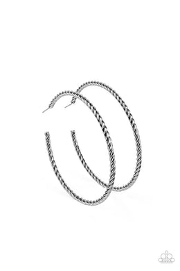 Resist The Twist - Black Gunmetal Hoop Earrings