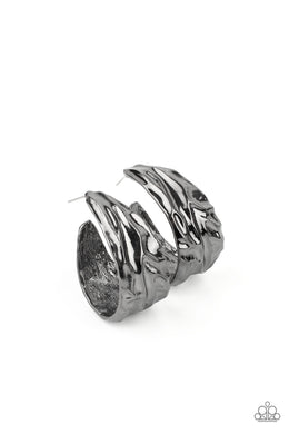 Badlands and Bellbottoms - Black Gunmetal Hoop Earrings