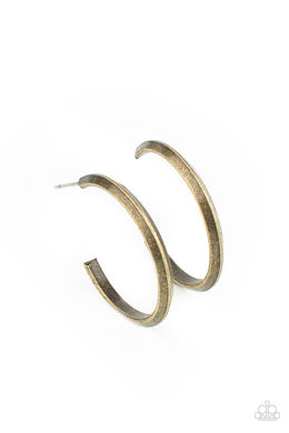 On The Brink - Brass Hoop Earrings