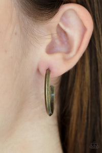 On The Brink - Brass Hoop Earrings