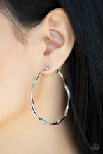 Load image into Gallery viewer, Radiantly Warped - Silver Hoop Earrings