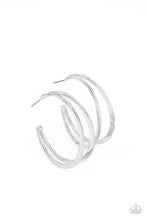 Load image into Gallery viewer, Rustic Curves - Silver Hoop Earrings
