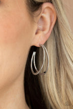 Load image into Gallery viewer, Rustic Curves - Silver Hoop Earrings
